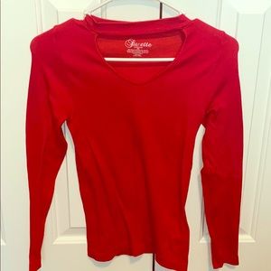 Red long sleeve shirt
